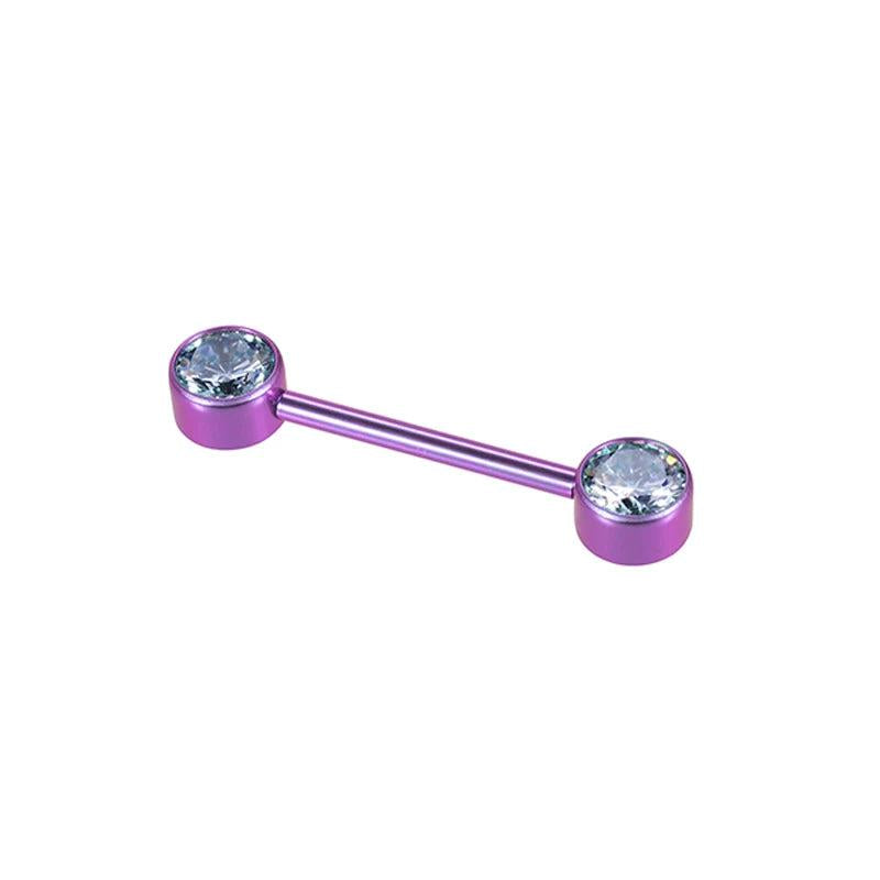 ASTM F136 Titanium Multicolor Nipple Ring 14G CZ Zirconia Ear Piercing Barbell