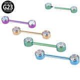 ASTM F136 Titanium Multicolor Nipple Ring 14G CZ Zirconia Ear Piercing Barbell