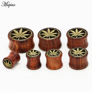 Miqiao 2pcs Wood Ear Plugs Piercing Flesh Tunnels Saddle Gauges 8-20mm