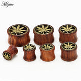 Miqiao 2pcs Wood Ear Plugs Piercing Flesh Tunnels Saddle Gauges 8-20mm