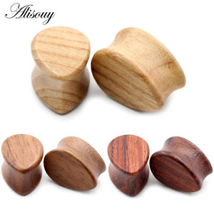 Teardrop Water Drop Wood Ear Plug Tunnel Earring Gauges Stretcher