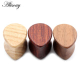 Teardrop Water Drop Wood Ear Plug Tunnel Earring Gauges Stretcher