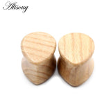 Teardrop Water Drop Wood Ear Plug Tunnel Earring Gauges Stretcher