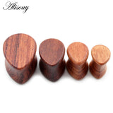 Teardrop Water Drop Wood Ear Plug Tunnel Earring Gauges Stretcher