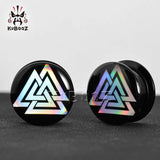 Acrylic Colored Triangle Logo Ear Tunnels Gauges Plugs Earring