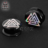 Acrylic Colored Triangle Logo Ear Tunnels Gauges Plugs Earring
