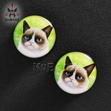 Acrylic Cat Logo Ear Tunnels Earring Plugs Piercing Body Jewelry 2PCS