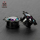 Stainless Steel Zircon Ear Plugs Piercing Tunnels Gauges Body Jewelry