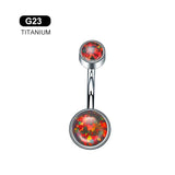 G23 Titanium Opal Zircon Belly Button Ring