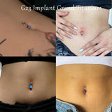 G23 Titanium Opal Zircon Belly Button Ring
