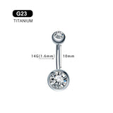 G23 Titanium Opal Zircon Belly Button Ring