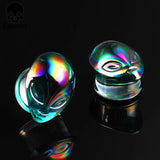 2PCS Colorful Alien Glass Ear Body Jewelry Earrings Expanders Piercing Plugs