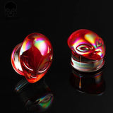 2PCS Colorful Alien Glass Ear Body Jewelry Earrings Expanders Piercing Plugs