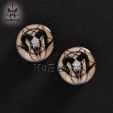 Acrylic Pentagram Sheep-head Ear Tunnels Gauges Plugs Body Jewelry 2PCS