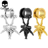 316 Stainless Steel Pentagram Ear Gauges Tunnel Hangers