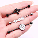 1PC Industrial Piercing Butterfly Skeleton Bat Earring Ear Piercing 14g