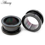 2PCS Stainless Steel Shell Round Pulley Ear Plug Tunnel Expander Gauges