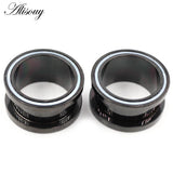 2PCS Stainless Steel Shell Round Pulley Ear Plug Tunnel Expander Gauges