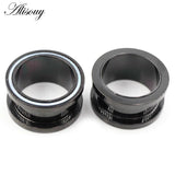 2PCS Stainless Steel Shell Round Pulley Ear Plug Tunnel Expander Gauges