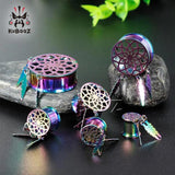 Stainless Steel Dream Catcher Flower Pattern Ear Plugs Dangle Tunnels