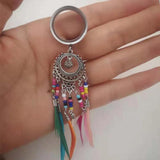 Stainless Steel Ear Plug Feather Dangle Ear Flesh Tunnel Plug Ear Gauges
