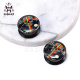 Acrylic Crying Rainbow Skull Ear Plugs 6-30mm 2PCS
