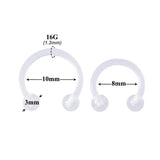 5pcs Clear Acrylic Nose Ring Hoop 16G Body Jewelry