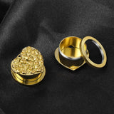 2PCS Heart Skull Ear Tunnels Plugs Stainless Steel Ear Gauges Expander