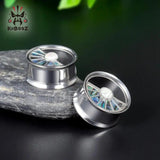 Kubooz Fan Stainless Steel Ear Piercing Tunnels Plugs