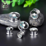 Kubooz Fan Stainless Steel Ear Piercing Tunnels Plugs