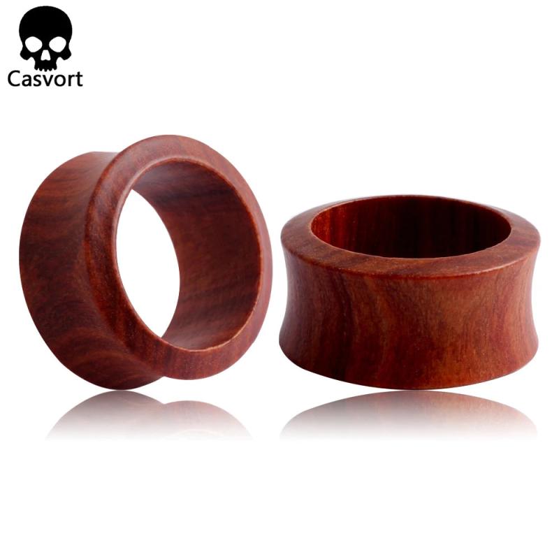2 PCS Sandalwood Walnut Wood Ear Plugs Gauges