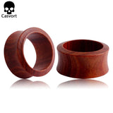 2 PCS Sandalwood Walnut Wood Ear Plugs Gauges