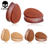 2 PCS Sandalwood Walnut Wood Ear Plugs Gauges