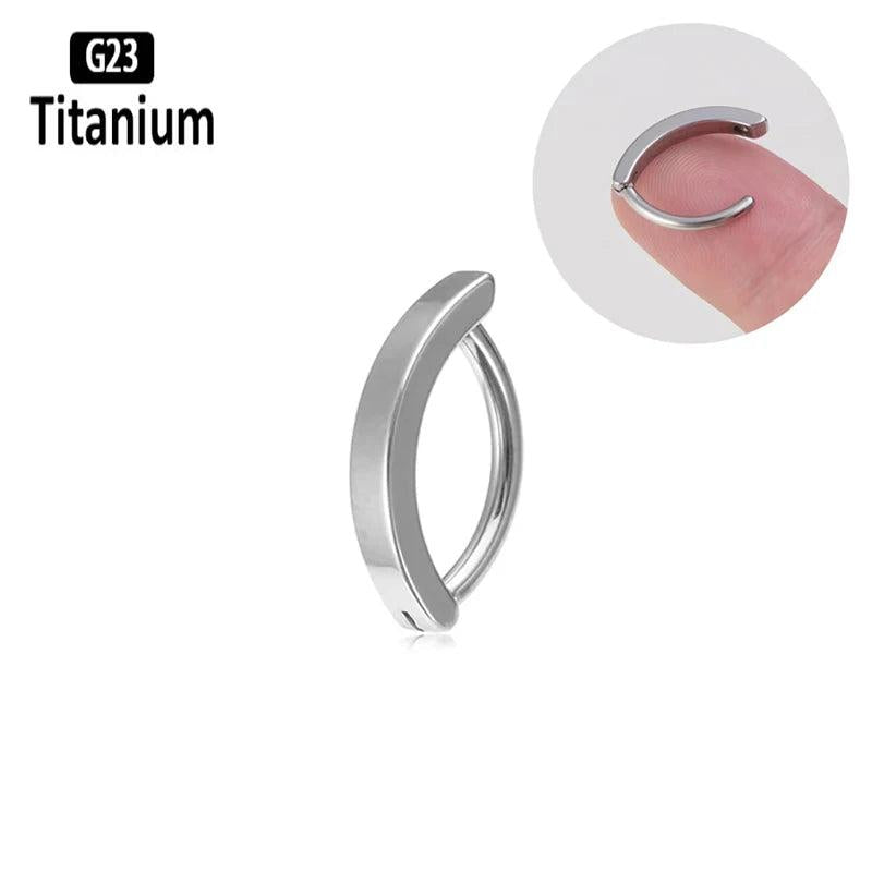 ASTM F136 Titanium 14G Belly Button Ring Reverse Curved Navel Barbell Piercing