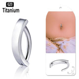 ASTM F136 Titanium 14G Belly Button Ring Reverse Curved Navel Barbell Piercing