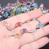 90Pcs Surgical Steel Belly Bar Navel Piercing Kit Mixed Colors