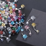 90Pcs Surgical Steel Belly Bar Navel Piercing Kit Mixed Colors