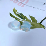 Opalite Stone Saddle Gauge Plug Tunnel Ear Plugs Body Piercing Jewelry