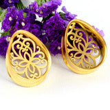Stainless Steel Water Drop Ear Plug Tunnels Gauges