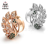 Peacock Spiral Ear Plugs Piercing Tunnels Ear Gauges Body Jewelry