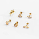 ASTM F136 Titanium Lip Stud Earring G23 Flat Back Cartilage Earring 1.2X8MM