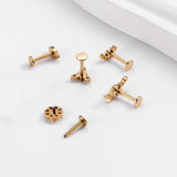 ASTM F136 Titanium Lip Stud Earring G23 Flat Back Cartilage Earring 1.2X8MM