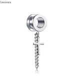 Leosoxs 2 Pcs Cross Retro Ear Amp Stainless Steel Pendant Ear Pin