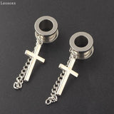 Leosoxs 2 Pcs Cross Retro Ear Amp Stainless Steel Pendant Ear Pin