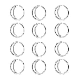 12pcs Double Nose Hoop Ring Nostril Piercing Jewelry