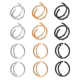 12pcs Double Nose Hoop Ring Nostril Piercing Jewelry