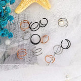 12pcs Double Nose Hoop Ring Nostril Piercing Jewelry