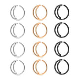 12pcs Double Nose Hoop Ring Nostril Piercing Jewelry