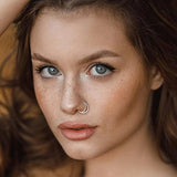 12pcs Double Nose Hoop Ring Nostril Piercing Jewelry