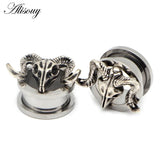 2pcs Stainless Steel Ear Gauges Bird Sheep Dinosaur Earrings Plugs Tunnels